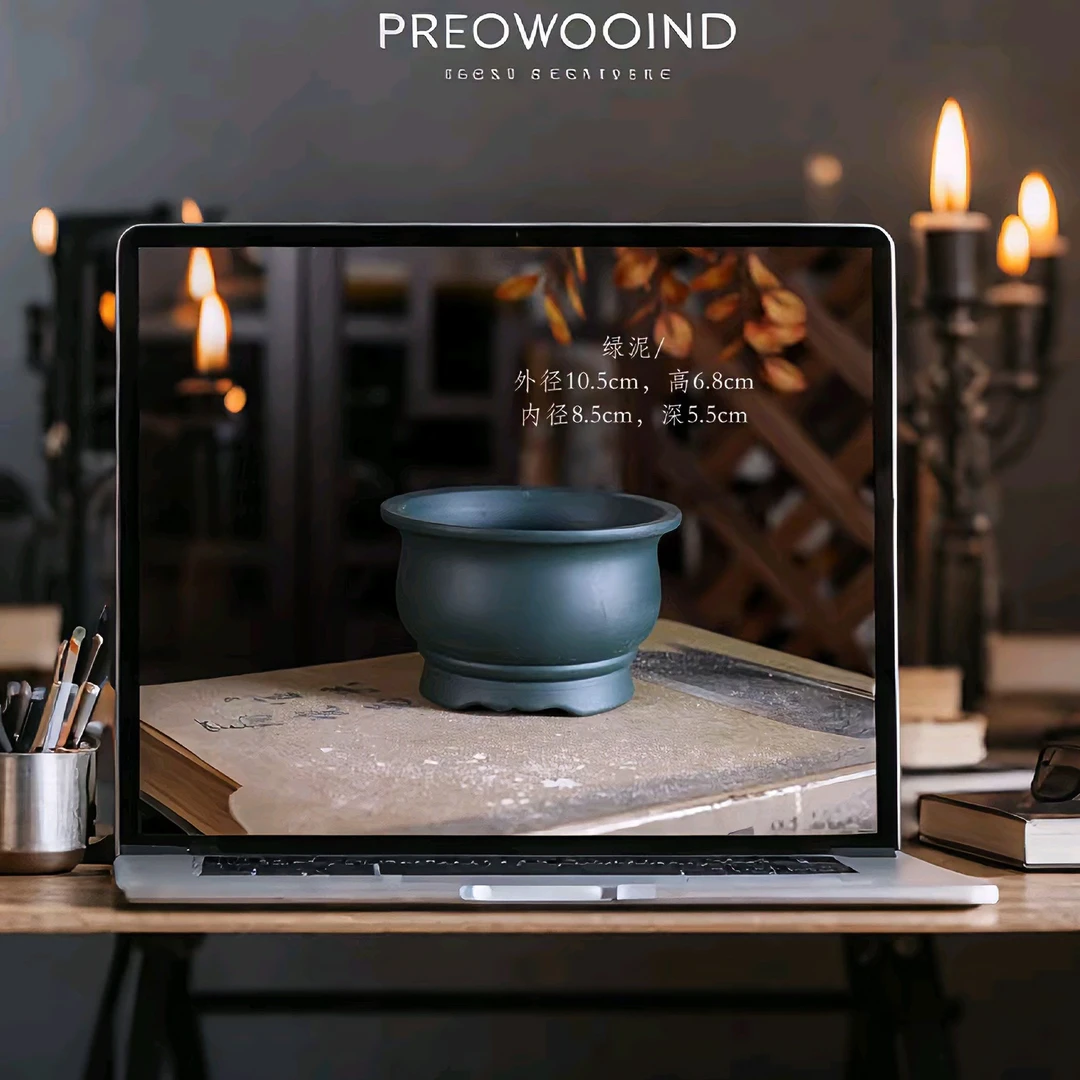 紫砂花盆绿植盆景室内桌面多肉花盆