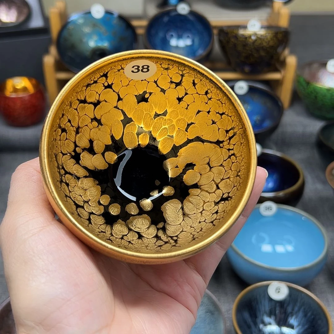 茶盏沉**哥金釉滴波体手工
