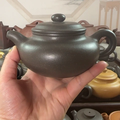 紫砂茶壶梨皮天青250cc