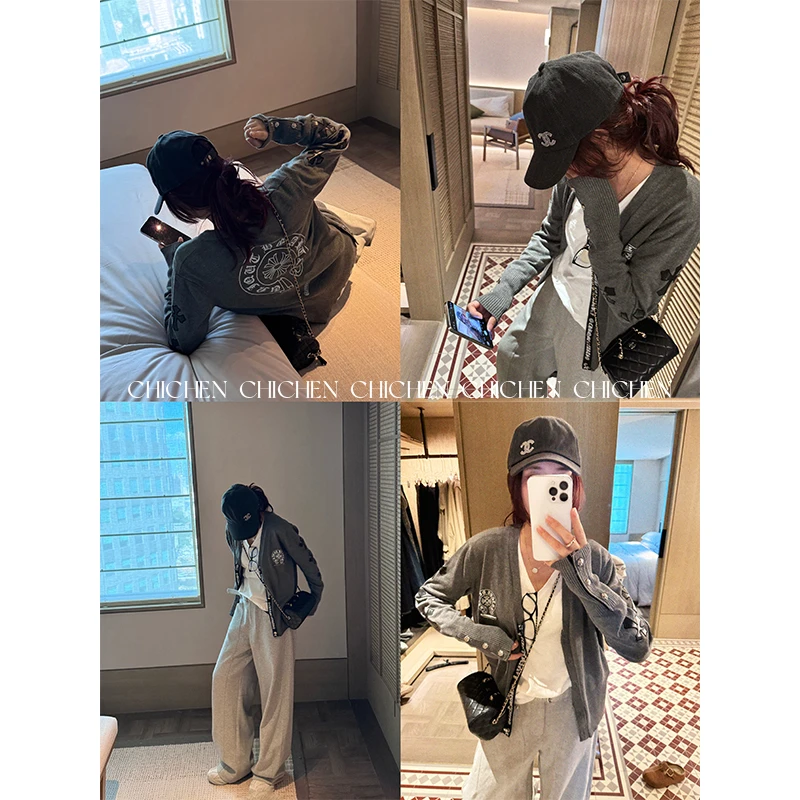 CHICHEN-十字梵文开衫-宽松针织开衫