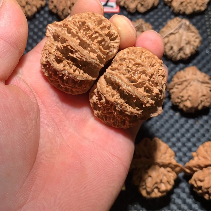 文玩核桃把件风*轮秦岭野生文玩核桃