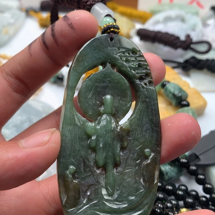 颈饰未镶嵌翡翠保真天然a货翡翠