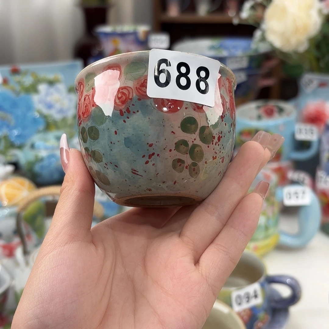 瓷片景德镇手绘高温釉下彩陶瓷茶具