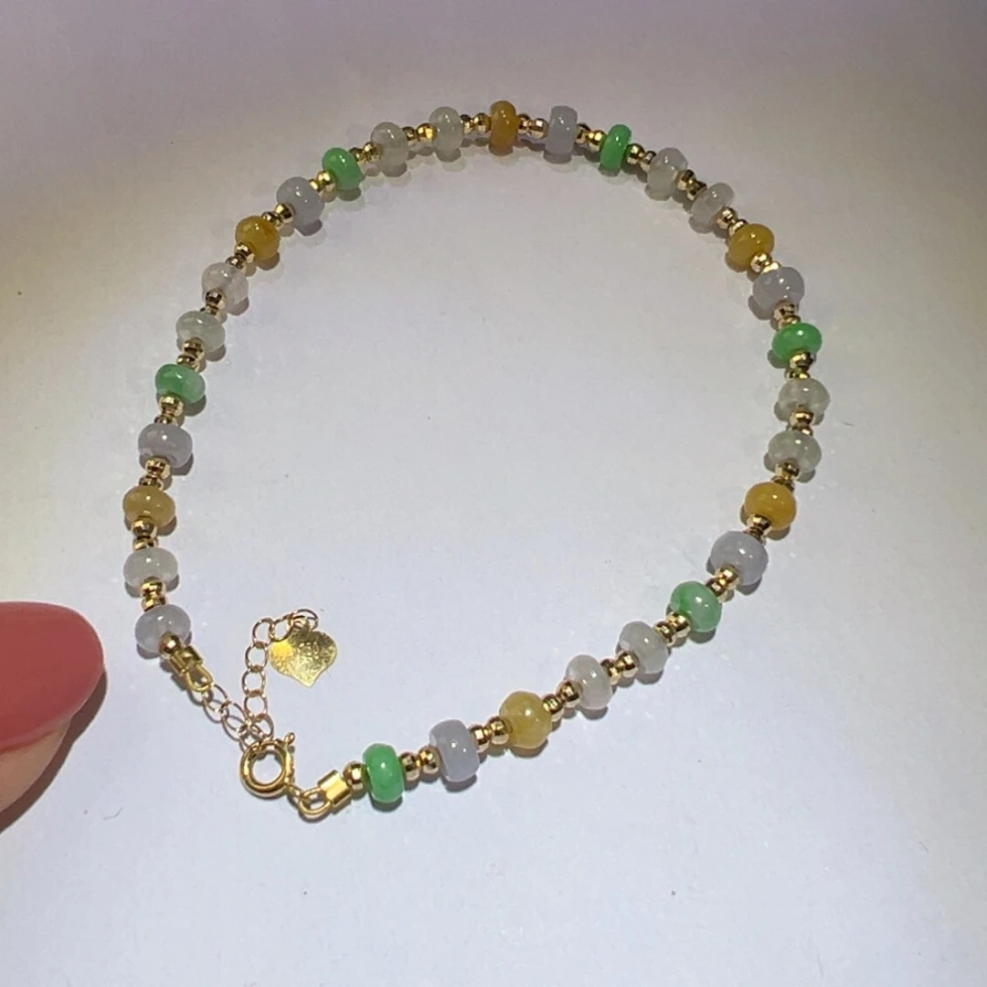 翡翠颈饰18K金镶嵌手链