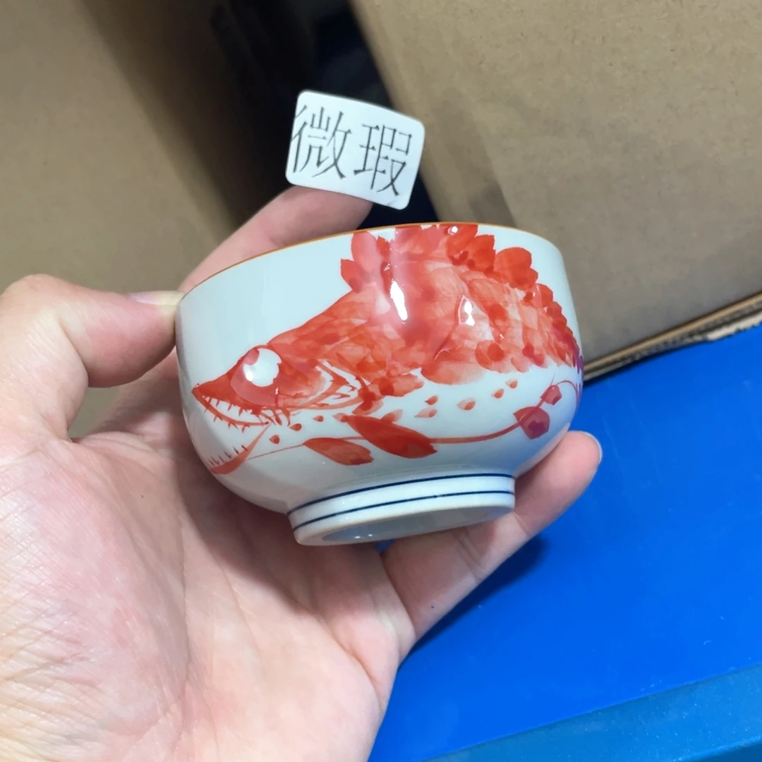 釉下手绘茶具微瑕