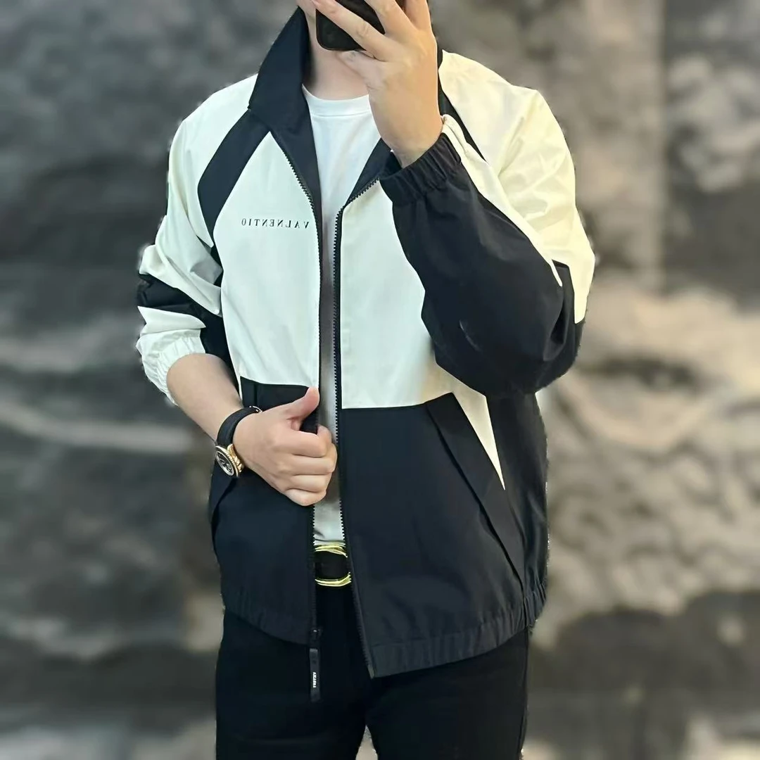 新款高端男士潮流百搭个性拼色休闲夹克24CZ9026