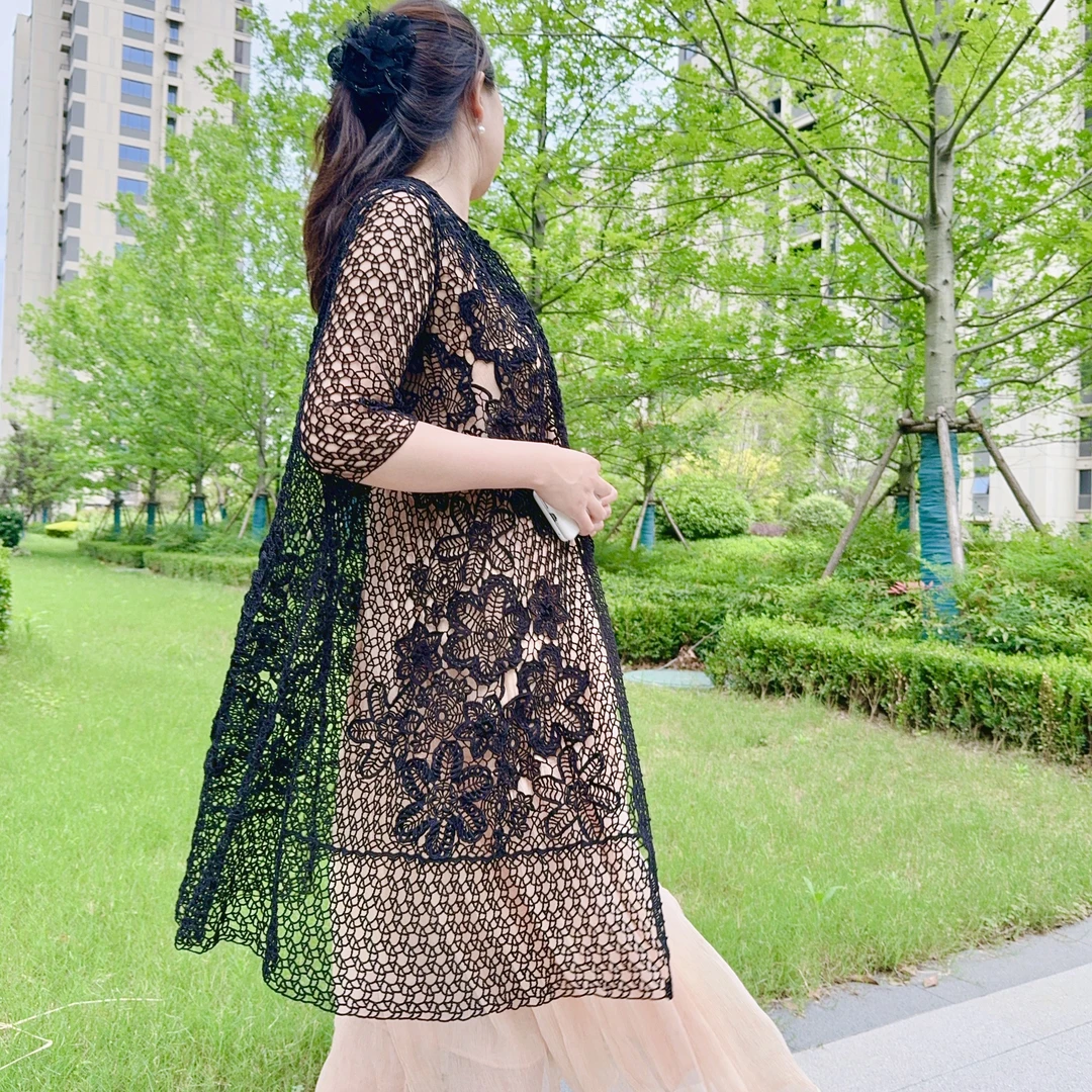 【花影】爱尔兰钩针连衣裙6号蕾丝开衫 视频教程+模版-非成品
