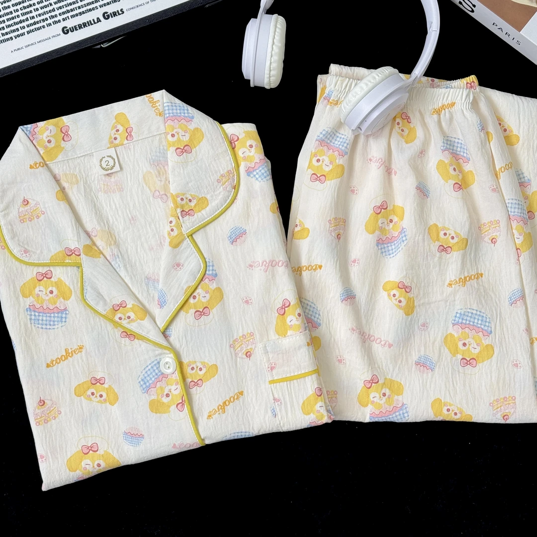 【云朵棉】厨师饼饼新款睡衣长袖长裤卡通少女感宽松家居服宽松ins