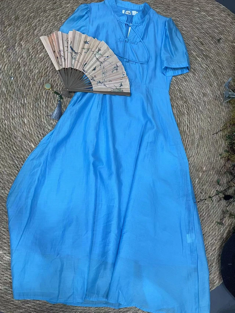 289【松涧月】新中式复古连衣裙宽松显瘦连衣裙高级感