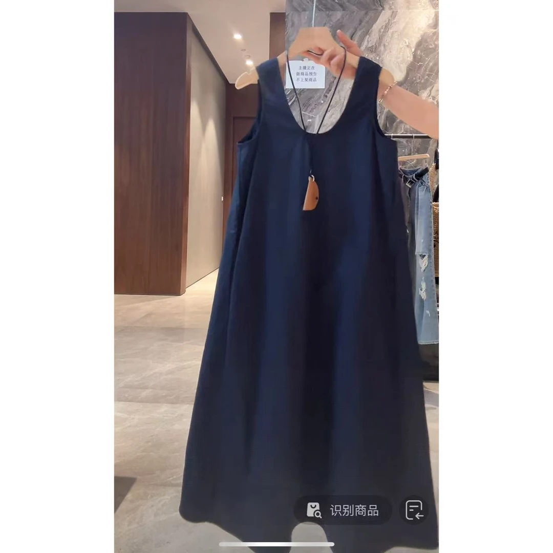 徐秋阳  大U领连衣裙 百搭时尚i休闲显瘦显白春季新款裙子9811