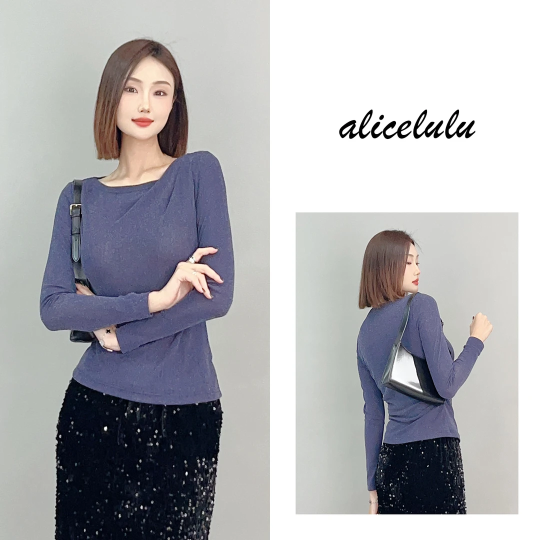 5 ALICE “闪耀回眸”衬衫 一字领 优雅迷人 S2141638L