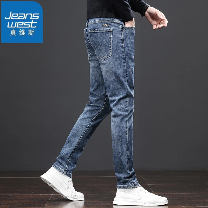 真维斯商务牛仔裤2025秋冬新款男士直筒弹力修身休闲百搭长裤子