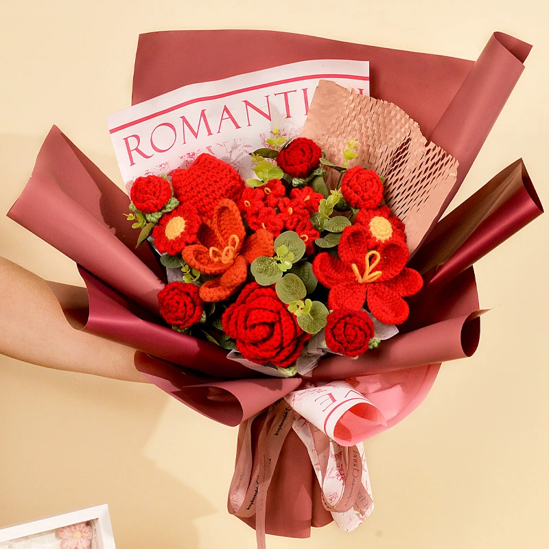 花悦荟生日礼物毛线创意花束成品手工编织送朋友闺蜜老师长辈学生