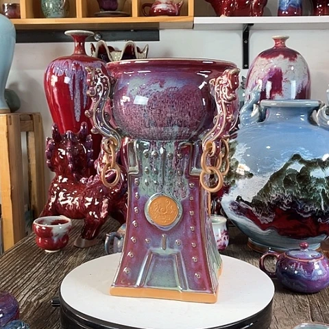 瓷片神垕镇钧瓷艺术高33公分