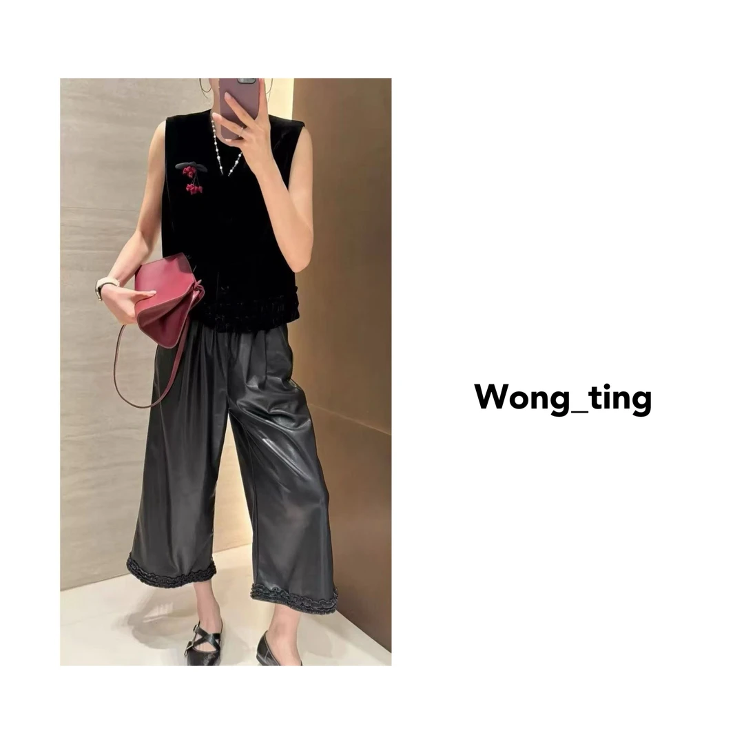 【wong_ting】小众设计师真丝丝绒马甲百搭90173