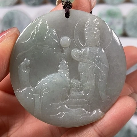 翡翠颈饰未镶嵌观音福利