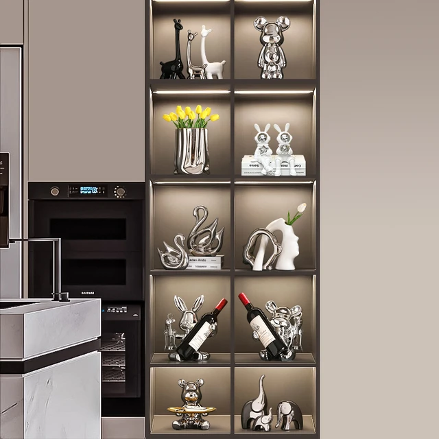 轻奢高档酒柜装饰品摆件套装高端大气现代客厅电视餐边柜家居饰品