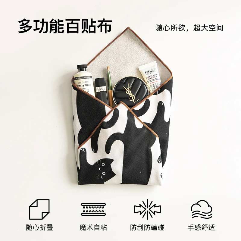 仟象映画原创卡通可爱化妆包便携式单反微单相机魔术贴百贴布镜头