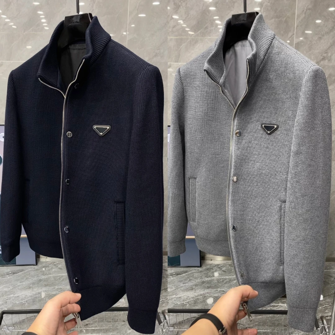 秋季新款男士轻奢时尚休闲百搭高品质绵羊毛混纺立领外套 8502