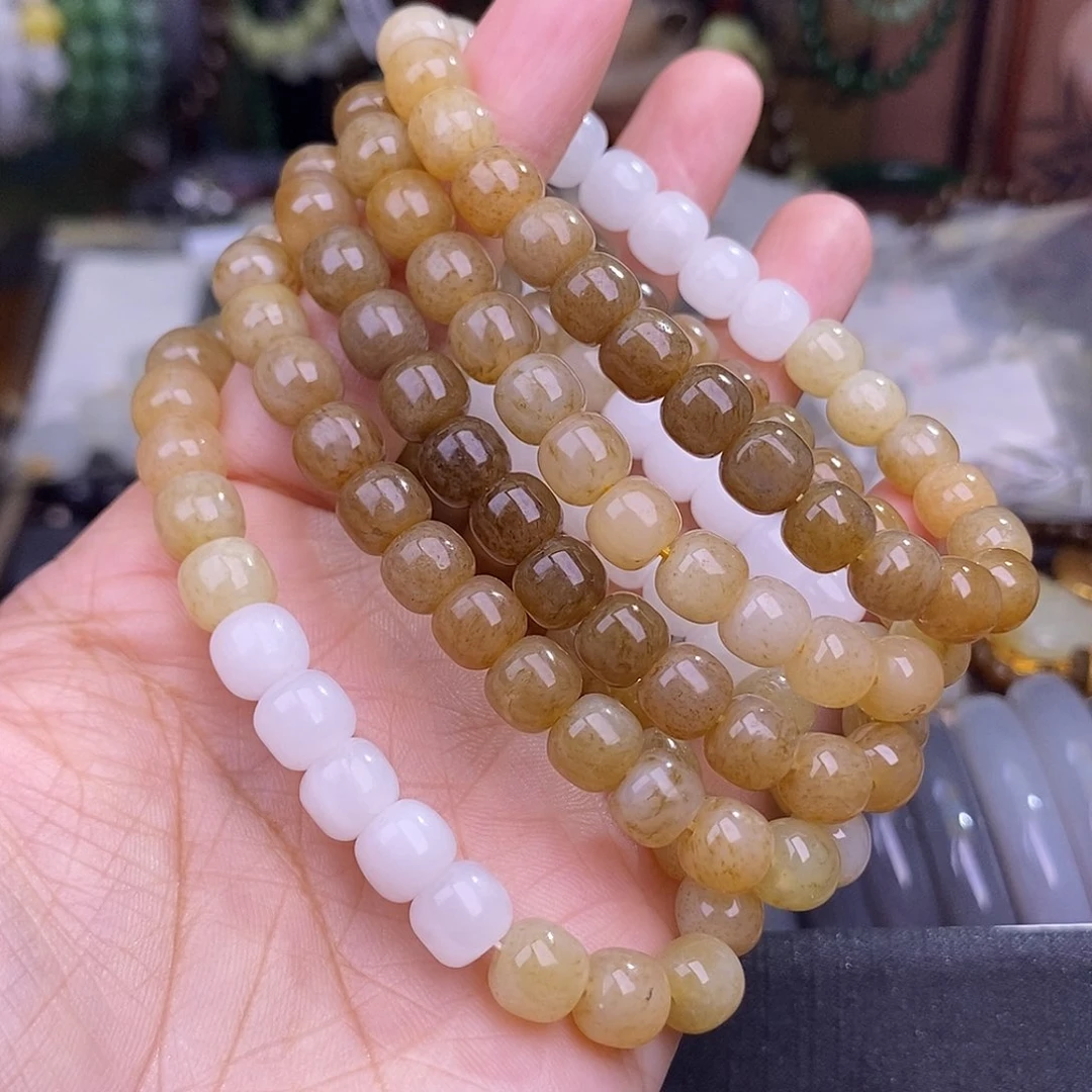 和田玉未镶嵌颈饰多样性发一 糖料手链约8