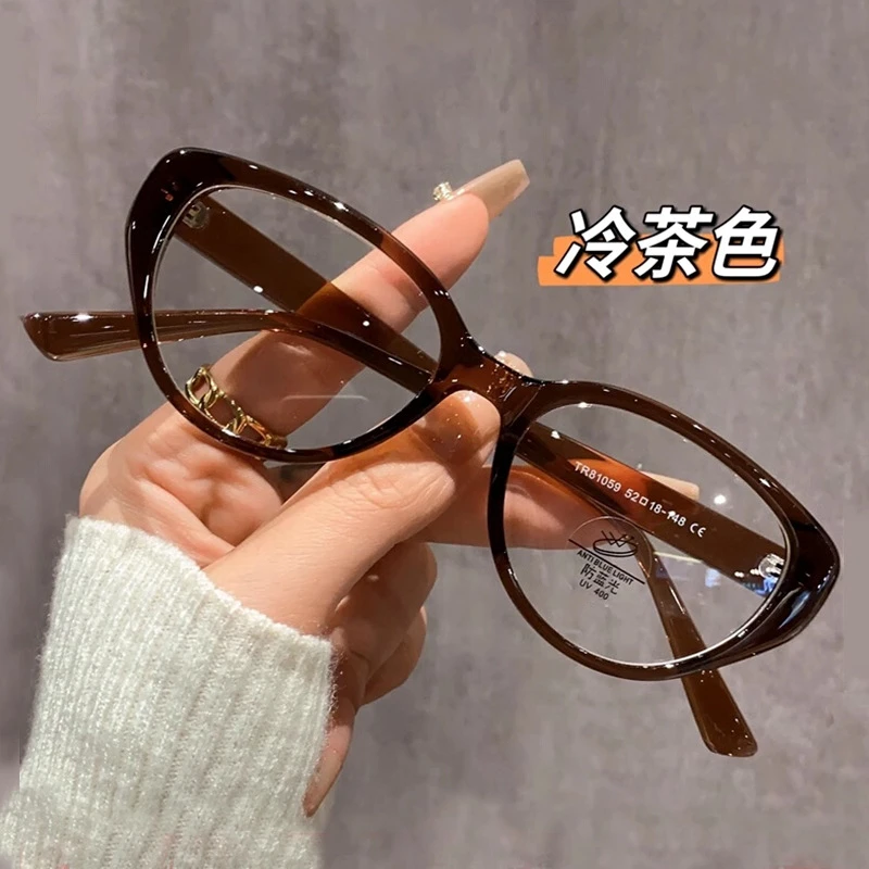 复古猫眼眼镜tr90镜框81059防蓝光平光眼镜近视女网红时尚防辐射
