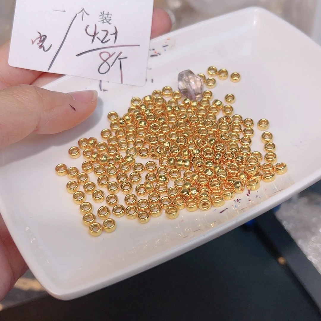 水晶珠宝半成品银S925镀金镶嵌24