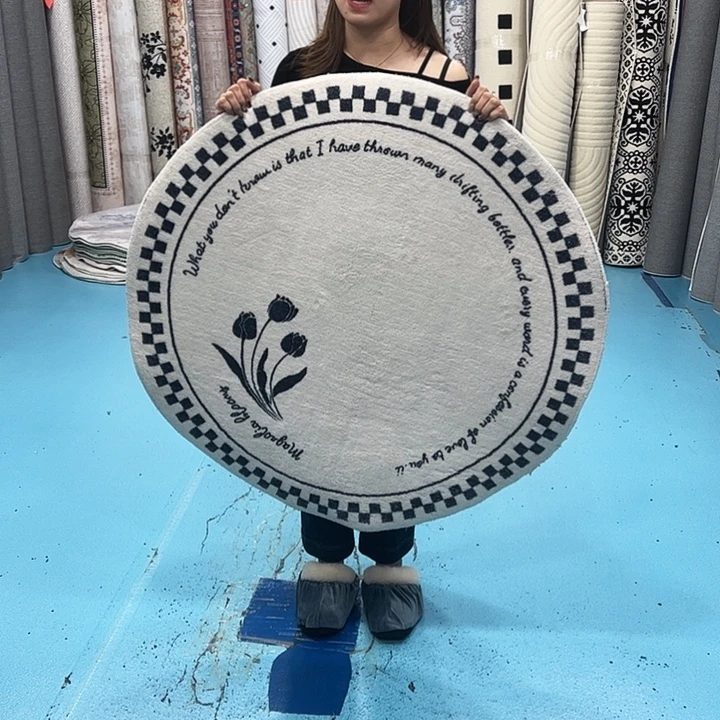 混纺加厚棉布底仿羊绒直径一米圆全新特价福利