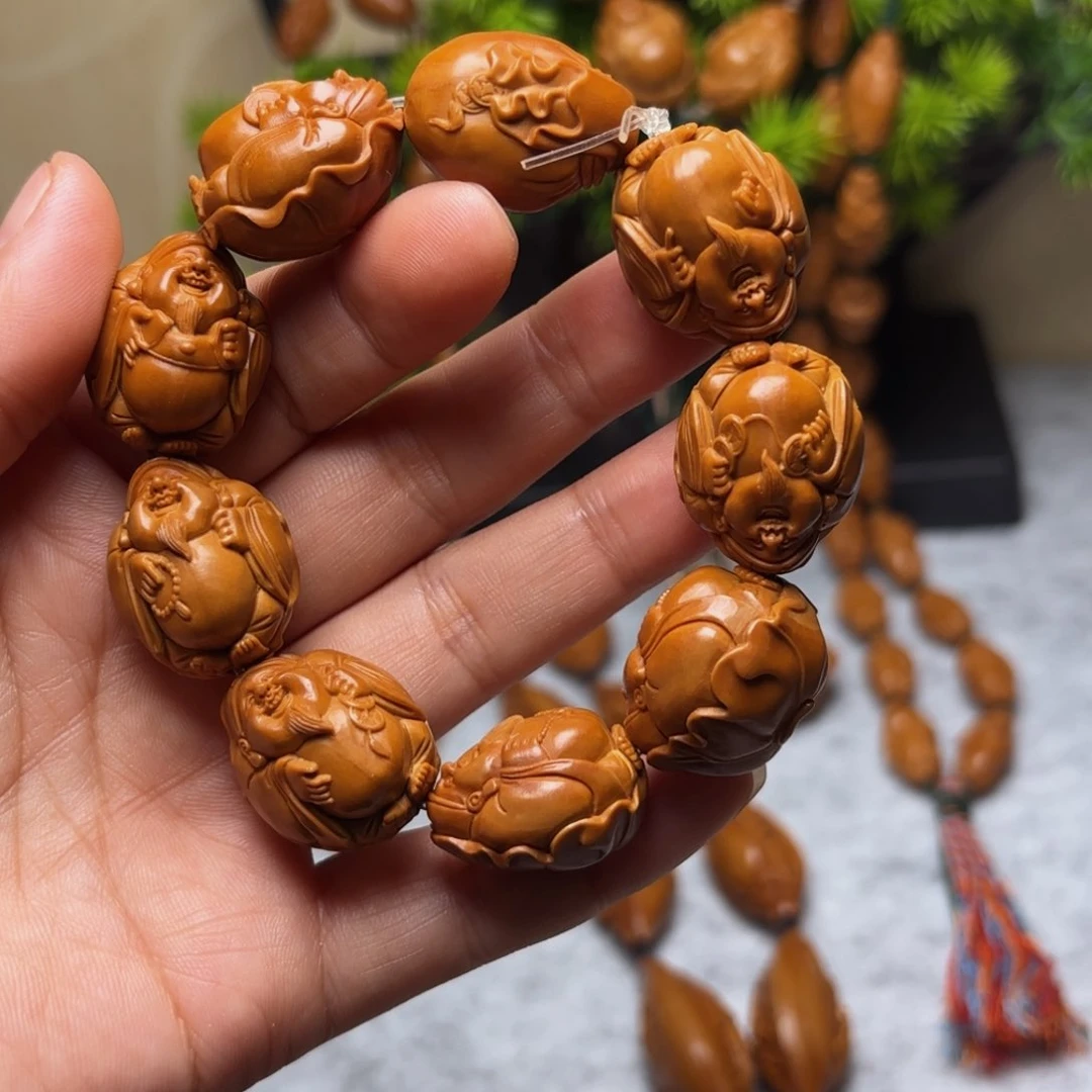 橄榄核手串/手链荷叶财神