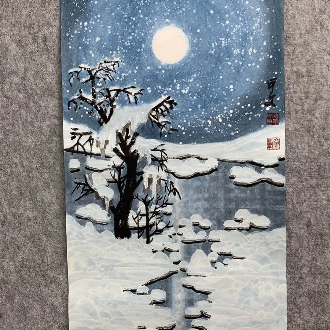 国画甲老师两平尺作品