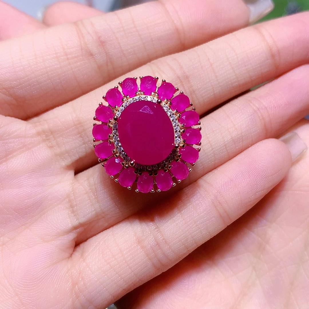 红宝石银S925镶嵌戒指