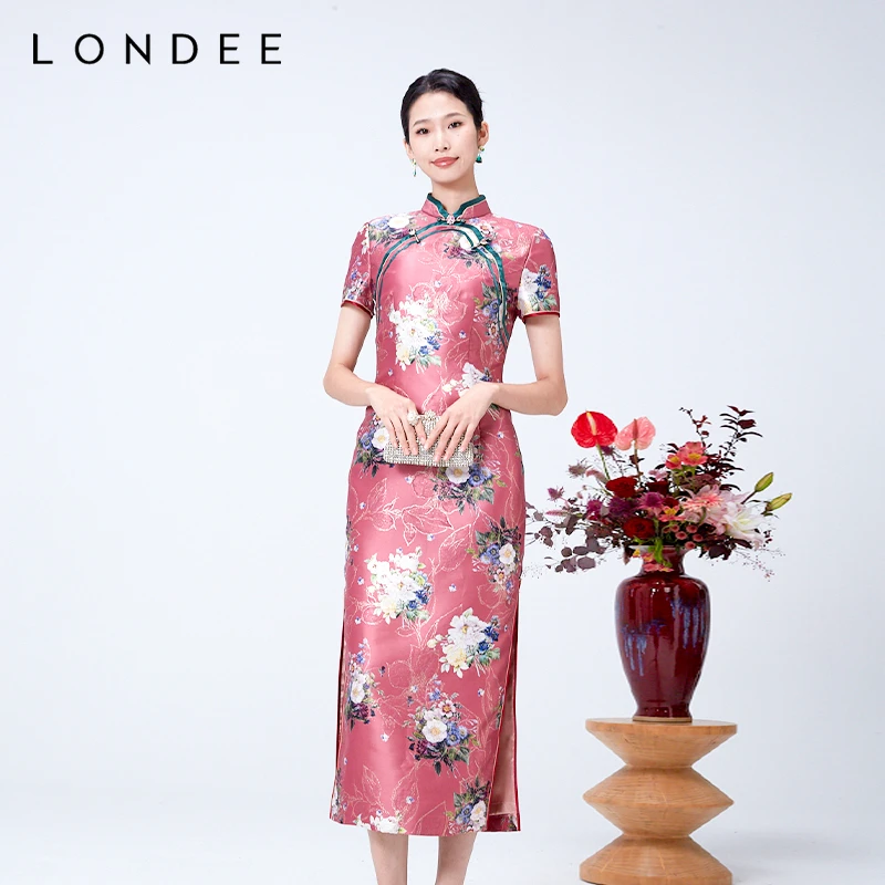Londee/龙笛新中式温柔减龄繁花旗袍国风改良连衣裙4S26688