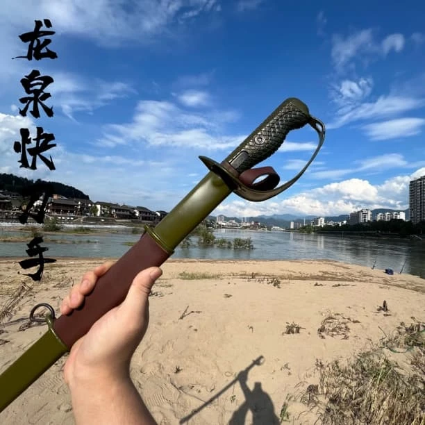龙泉手工仪仗指挥刀65式骑兵刀一体长刀军刀佩剑外贸批发 未开刃
