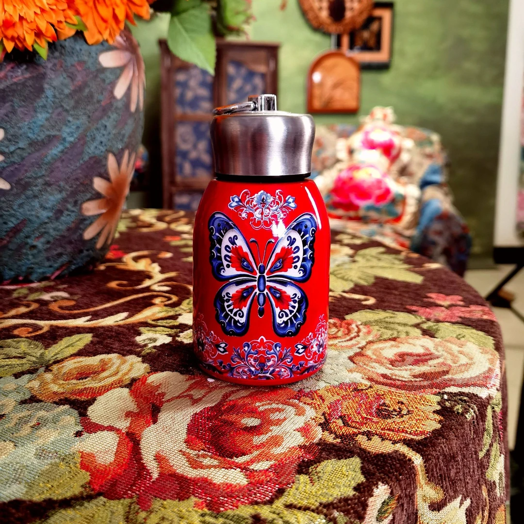 蝴蝶花保温杯 316不锈钢户外便携小胖丁口袋杯