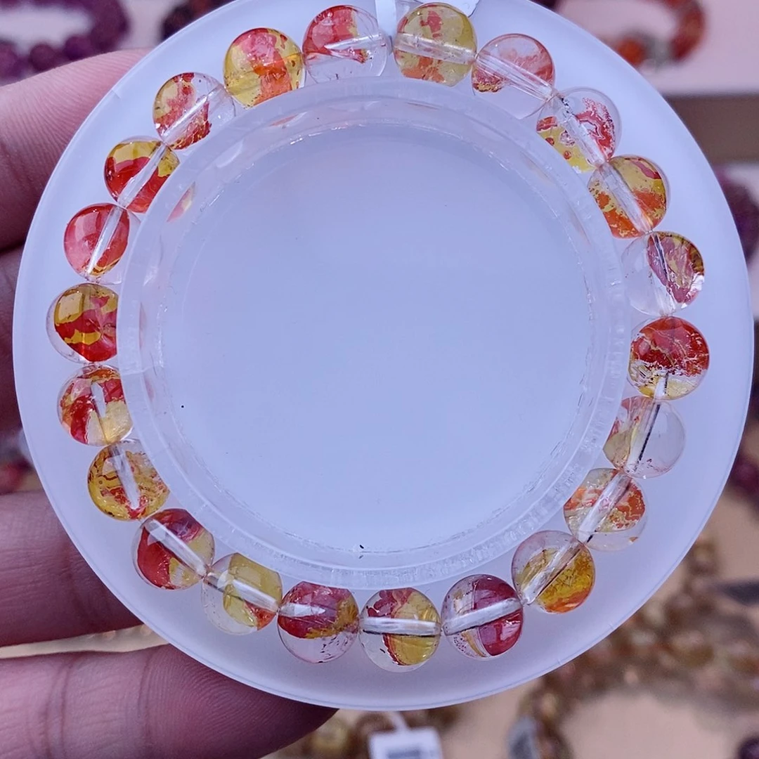 未镶嵌手串水晶锦鲤胶花单圈8m+