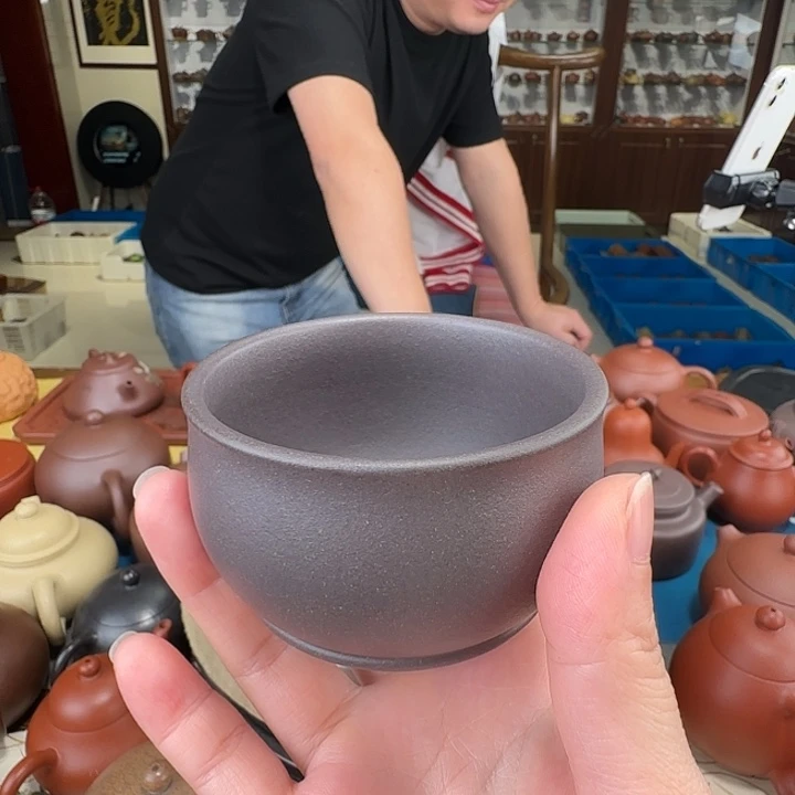 茶壶紫砂敞口杯天青