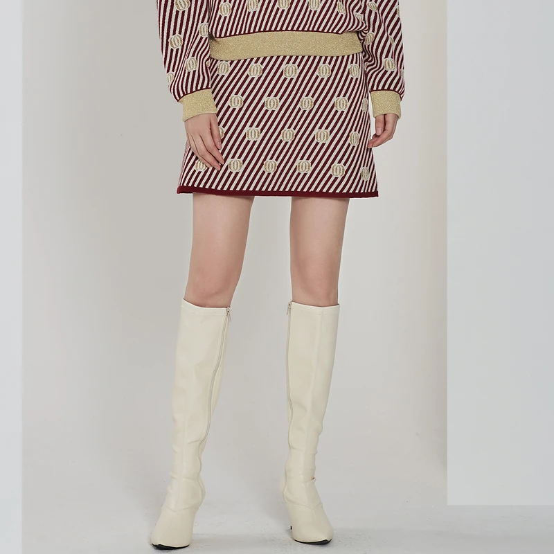 OBEG欧碧倩撞色时尚毛织单裙10403095