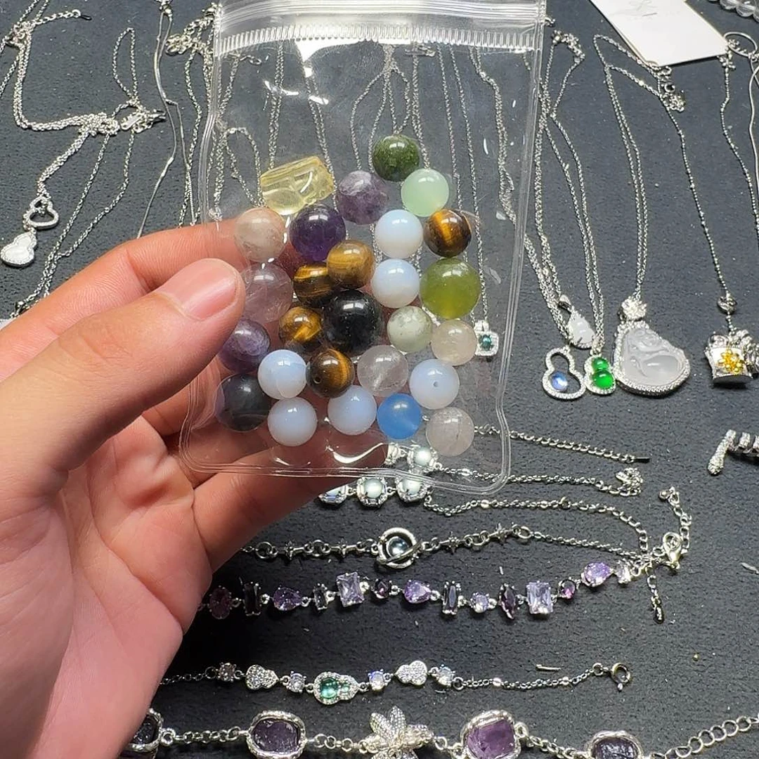 足银皮质diy散珠带线