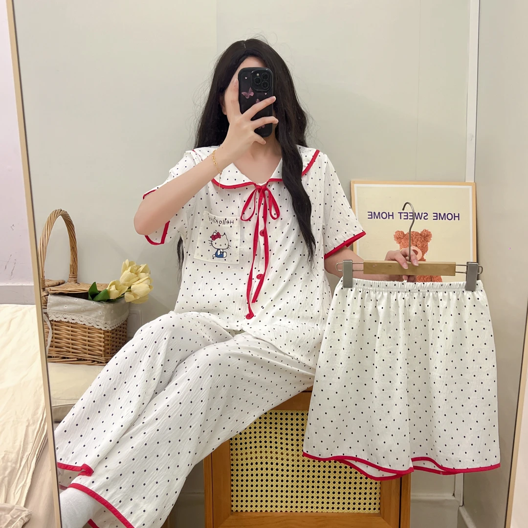 知莺2025新款短袖格子翻领夏季家居服睡衣女款爆款2025睡衣6023