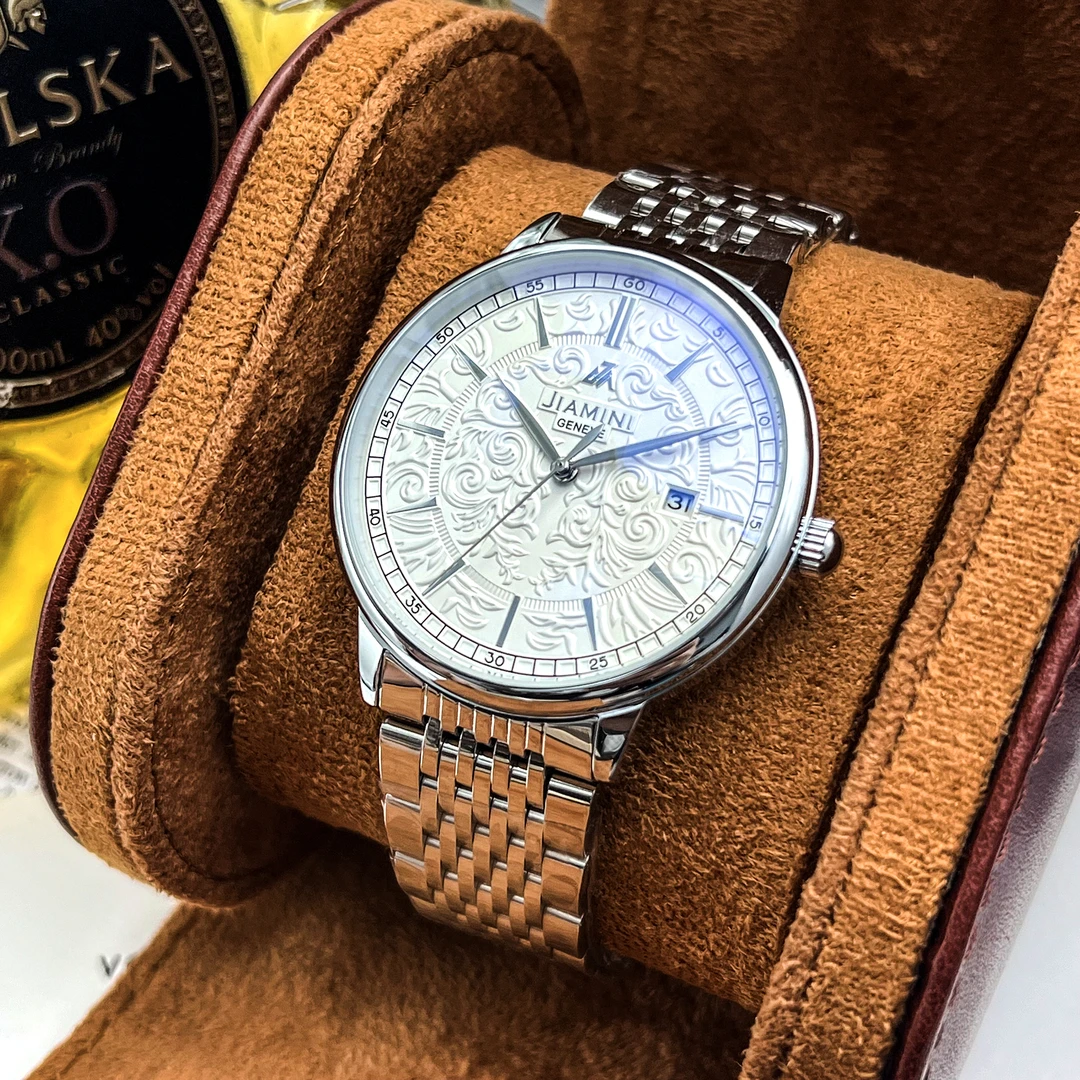 【品品精选】时尚潮流男士全自动机械腕表超薄款日历多功能钢带手表