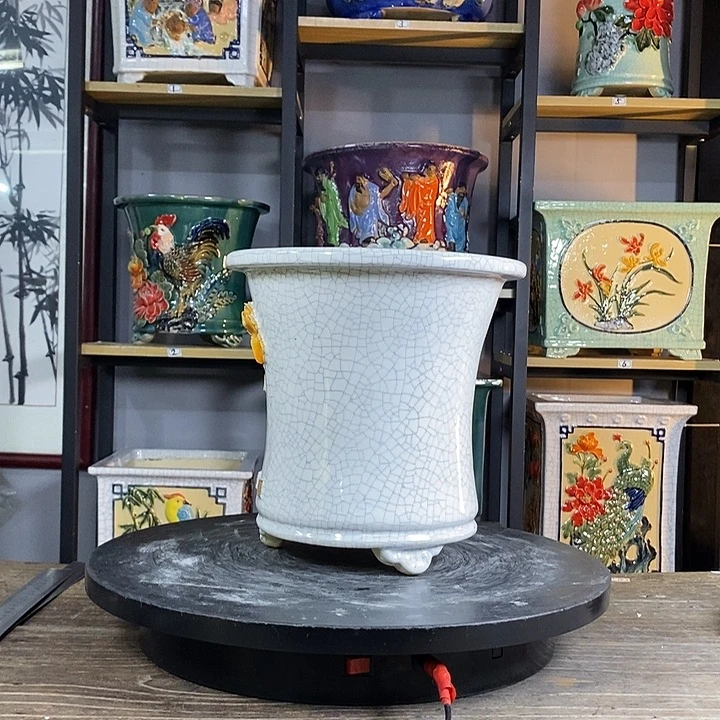 紫砂花盆静24。