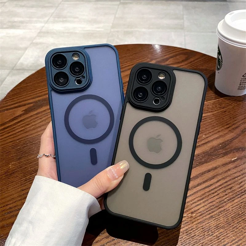 磁吸护镜保护壳适用于苹果14promax手机壳高透iPhone13简约12软边