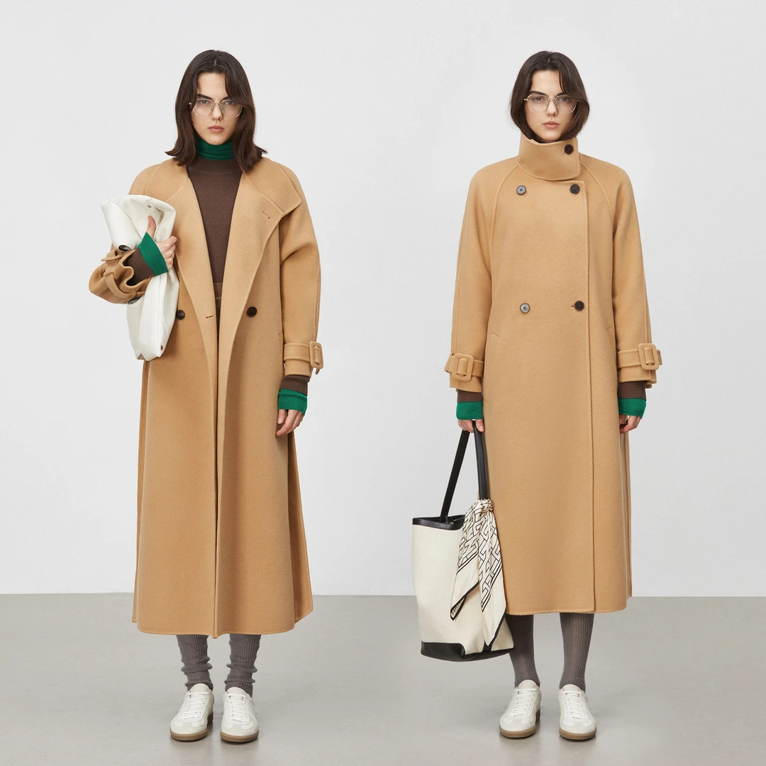 LYNEE 【黑标系列】双排扣羊绒羊毛混纺双面呢大衣 LGD2DAW261