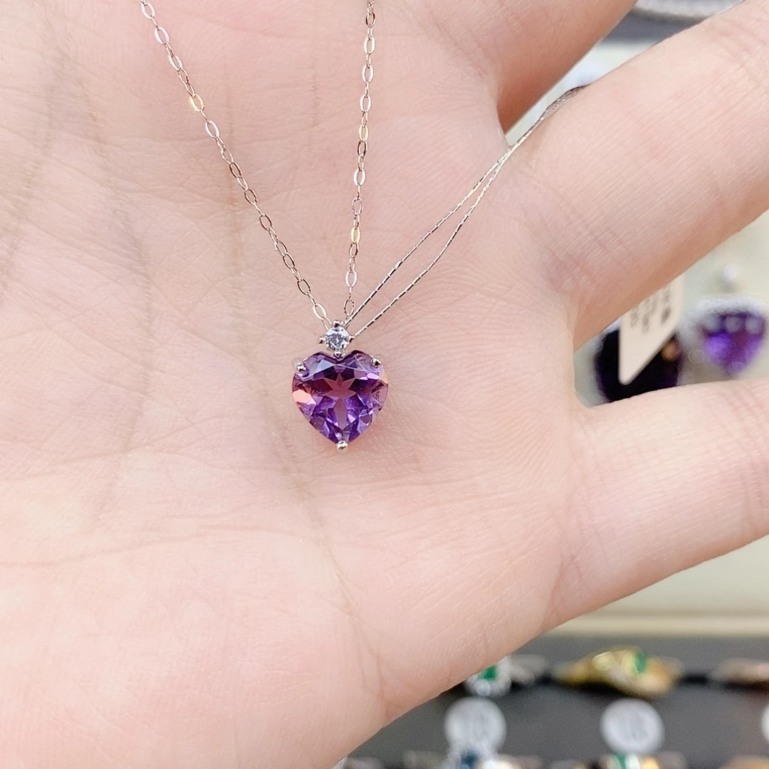 紫晶银S925镶嵌吊坠(赠链)