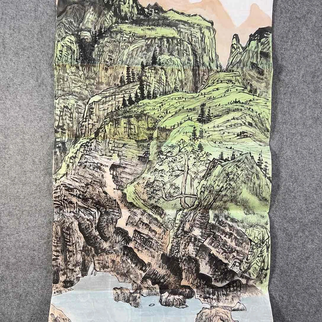 国画413 牡丹之花之叶的颜色与花色