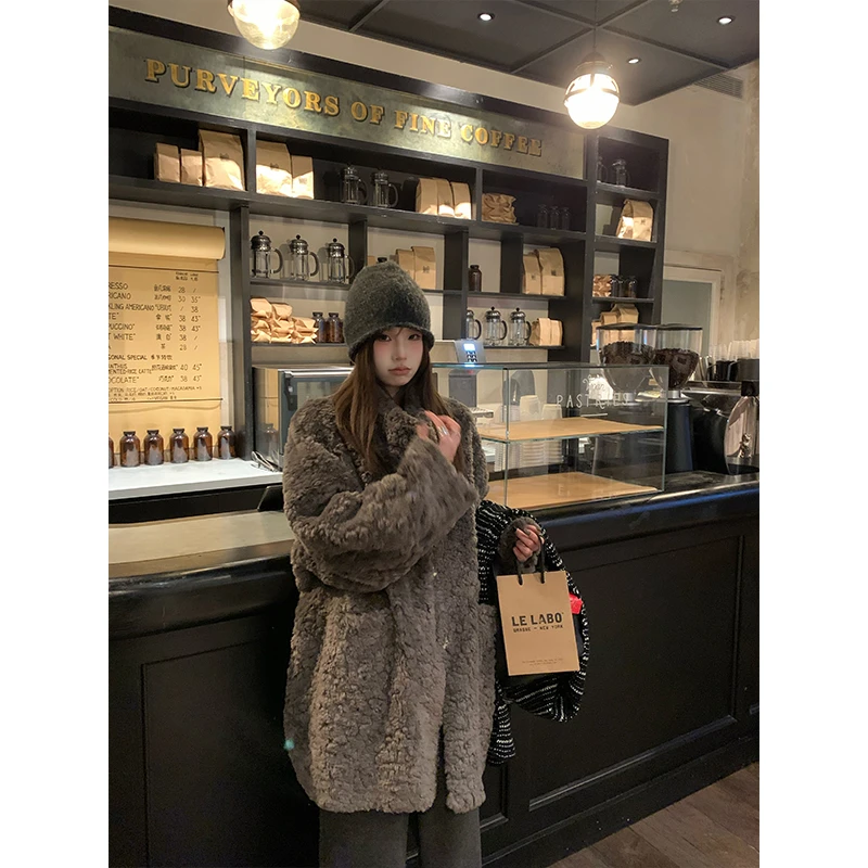 DYANGJUNDYANGJUN【年中福利】中长款皮毛一体外套女