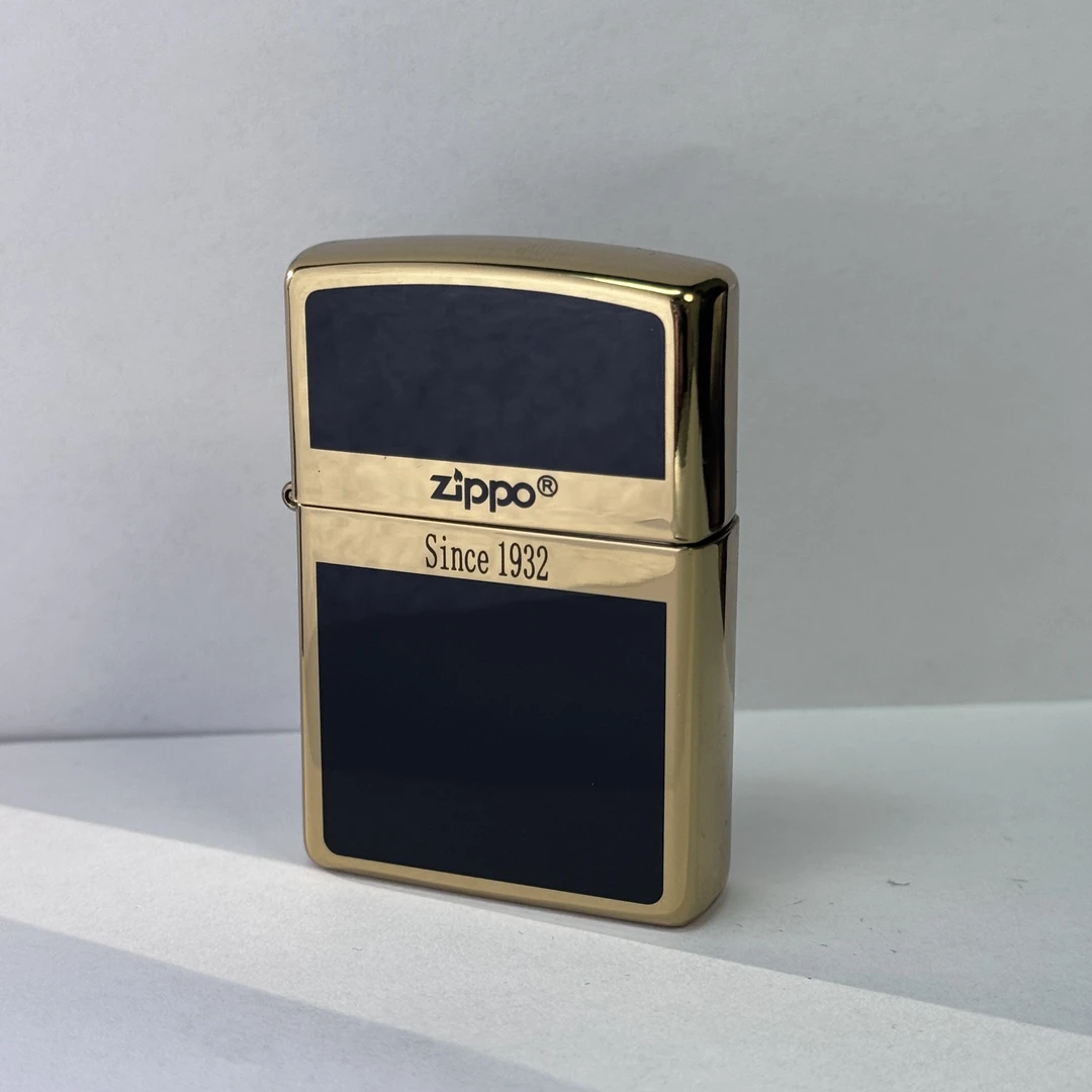 ZIPPO/之宝常规双面珐琅标志黑商标起源 防风【N001】  DYJ1