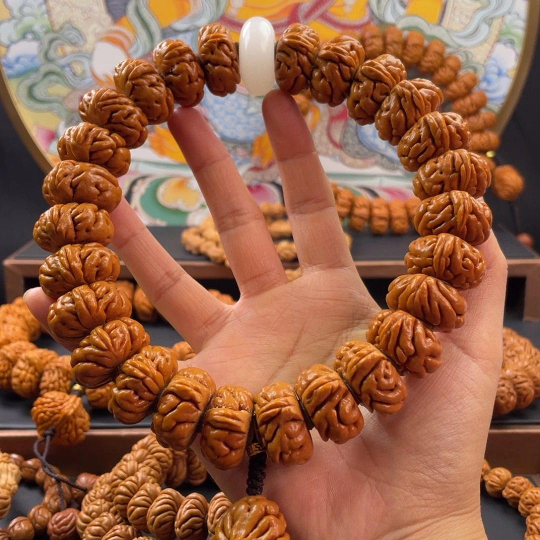 桃核手串仁****司23尺寸白玉龙
