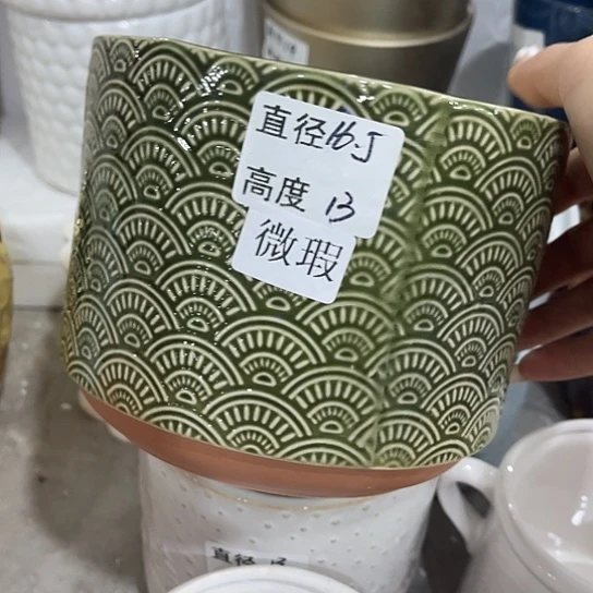 多肉绿植陶瓷花盆9.9包邮，有孔