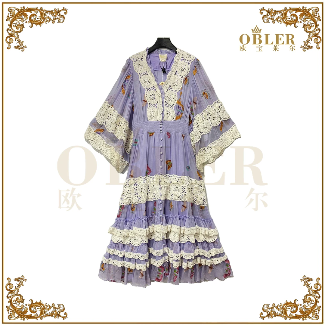 【欧宝莱尔】时尚气质轻奢优雅真丝连衣裙305-24389