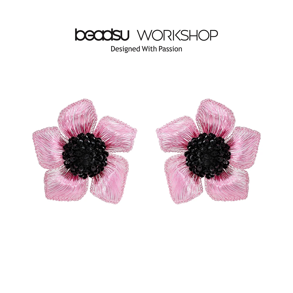 铜合金玻璃耳饰 beadsu workshop 植物誌 山茱萸耳环 耳针款